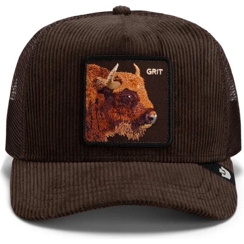 cepur-izliekta-truckeris-bruns-snapback-corduroy-grit-ridgeline-the-farm-goorin-bros
