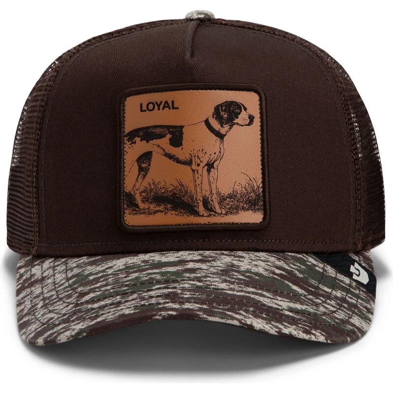 cepur-izliekta-truckeris-bruns-snapback-engraved-dog-camo-glitch-the-farm-goorin-bros