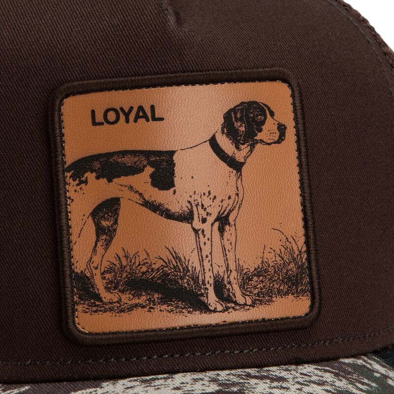 cepur-izliekta-truckeris-bruns-snapback-engraved-dog-camo-glitch-the-farm-goorin-bros