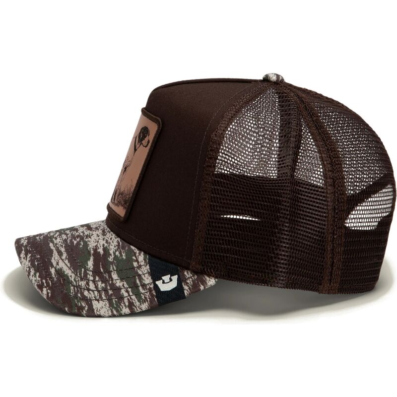 cepur-izliekta-truckeris-bruns-snapback-engraved-dog-camo-glitch-the-farm-goorin-bros