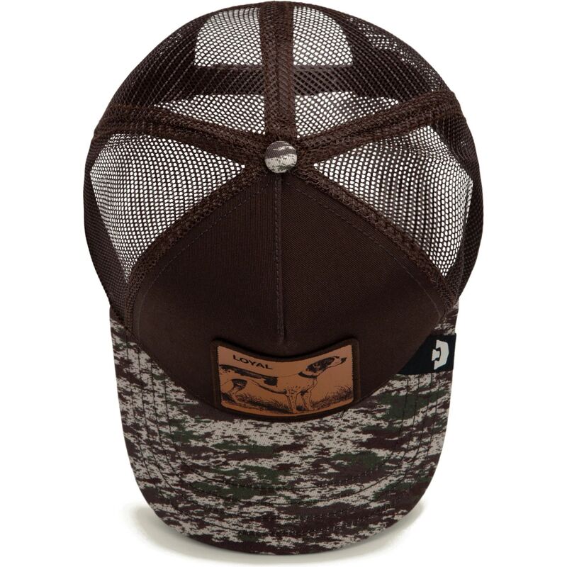 cepur-izliekta-truckeris-bruns-snapback-engraved-dog-camo-glitch-the-farm-goorin-bros