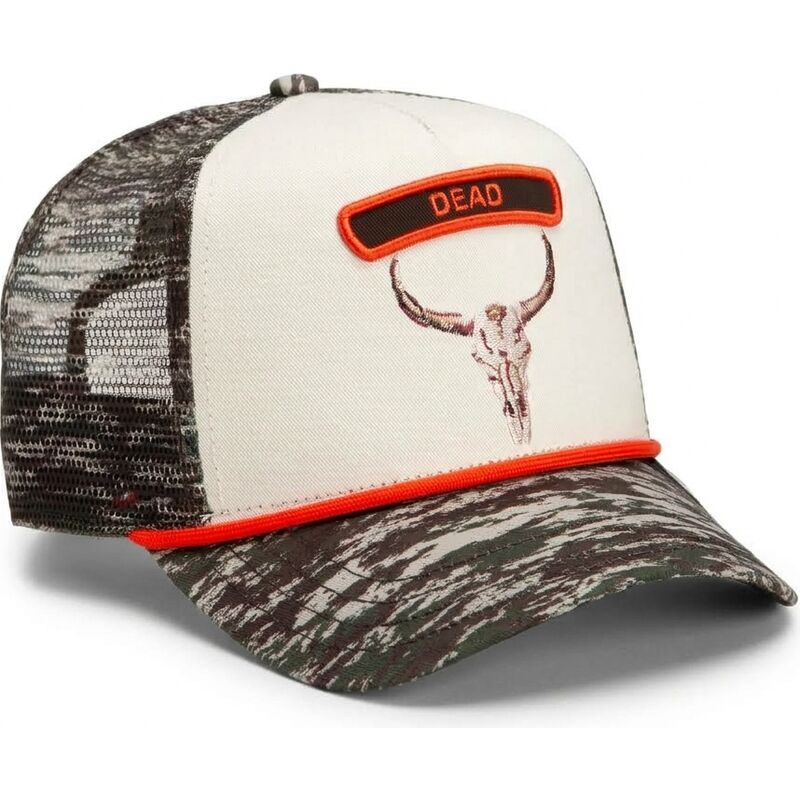 cepur-izliekta-truckeris-maskesanas-snapback-rocker-dead-camo-glitch-skull-the-farm-goorin-bros