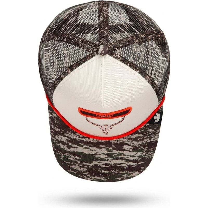 cepur-izliekta-truckeris-maskesanas-snapback-rocker-dead-camo-glitch-skull-the-farm-goorin-bros