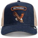 cepur-izliekta-truckeris-tumsi-zils-snapback-represent-rocker-denim-after-dark-the-farm-goorin-bros