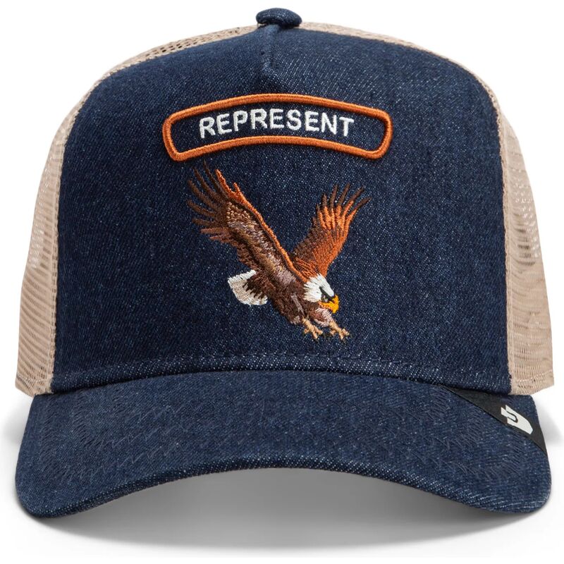 cepur-izliekta-truckeris-tumsi-zils-snapback-represent-rocker-denim-after-dark-the-farm-goorin-bros