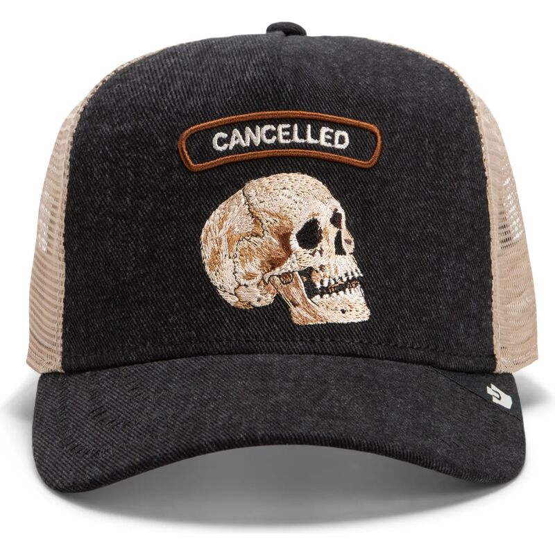cepur-izliekta-truckeris-melns-snapback-cancelled-rocker-denim-after-dark-the-farm-goorin-bros