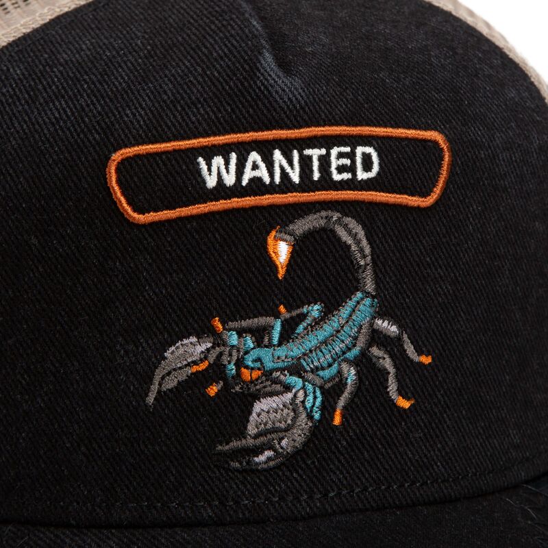 cepur-izliekta-truckeris-melns-snapback-wanted-rocker-denim-after-dark-the-farm-goorin-bros