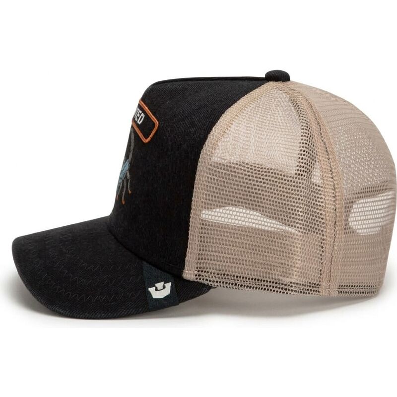 cepur-izliekta-truckeris-melns-snapback-wanted-rocker-denim-after-dark-the-farm-goorin-bros
