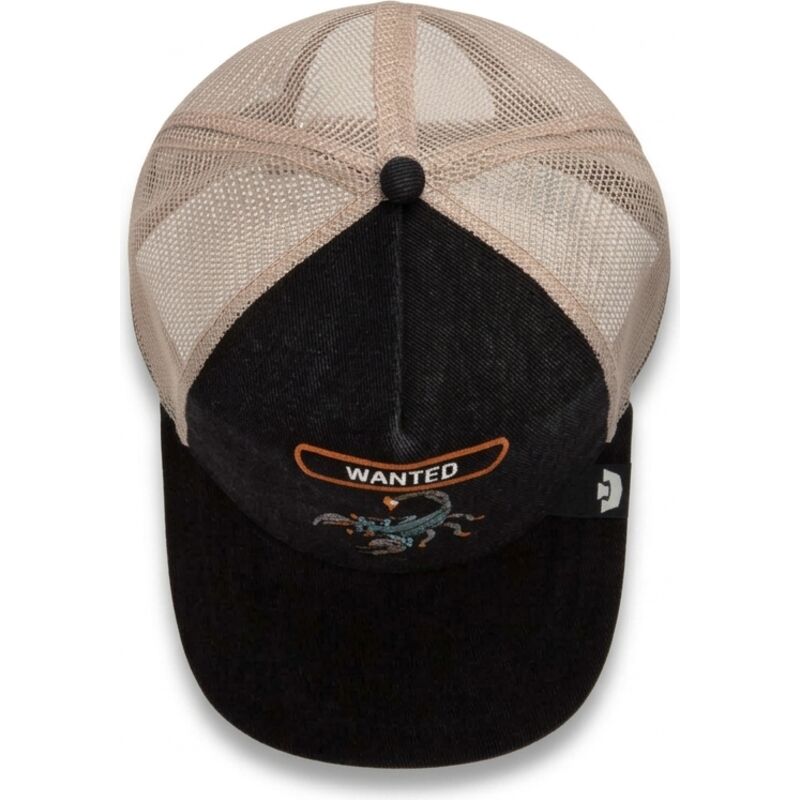 cepur-izliekta-truckeris-melns-snapback-wanted-rocker-denim-after-dark-the-farm-goorin-bros