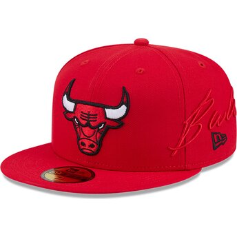 Cepur plakana sarkans piegulošs 59FIFTY Side Script no Chicago Bulls NBA no New Era