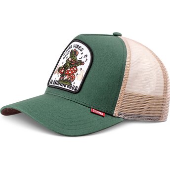 Cepur izliekta truckeris zaļš snapback HFT Do Nothing Club Weird Vibes Frog no Djinns