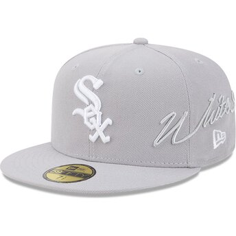 Cepur plakana pelēks piegulošs 59FIFTY Side Script no Chicago White Sox MLB no New Era