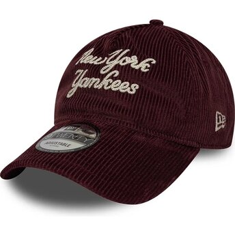 Cepur izliekta sarkans regulējams 9TWENTY A Frame Cord Script no New York Yankees MLB no New Era