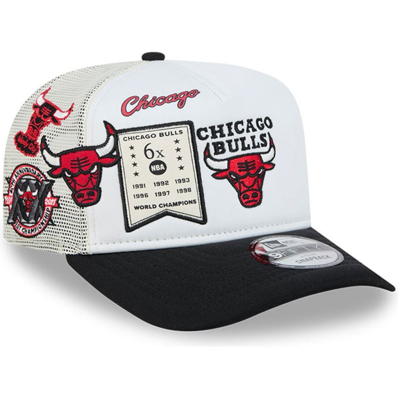 cepur-izliekta-truckeris-balts-snapback-hardwood-classics-9fifty-a-frame-precurved-no-chicago-bulls-nba-no-new-era