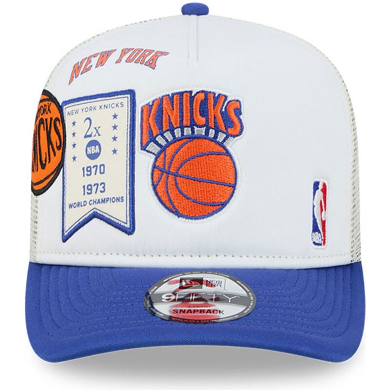 cepur-izliekta-truckeris-balts-snapback-hardwood-classics-9fifty-a-frame-precurved-no-new-york-knicks-nba-no-new-era