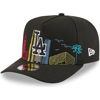 Cepur izliekta melns snapback 9FIFTY A Frame Precurved Skyline no Los Angeles Dodgers MLB no New Era