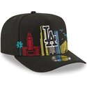 cepur-izliekta-melns-snapback-9fifty-a-frame-precurved-skyline-no-los-angeles-dodgers-mlb-no-new-era