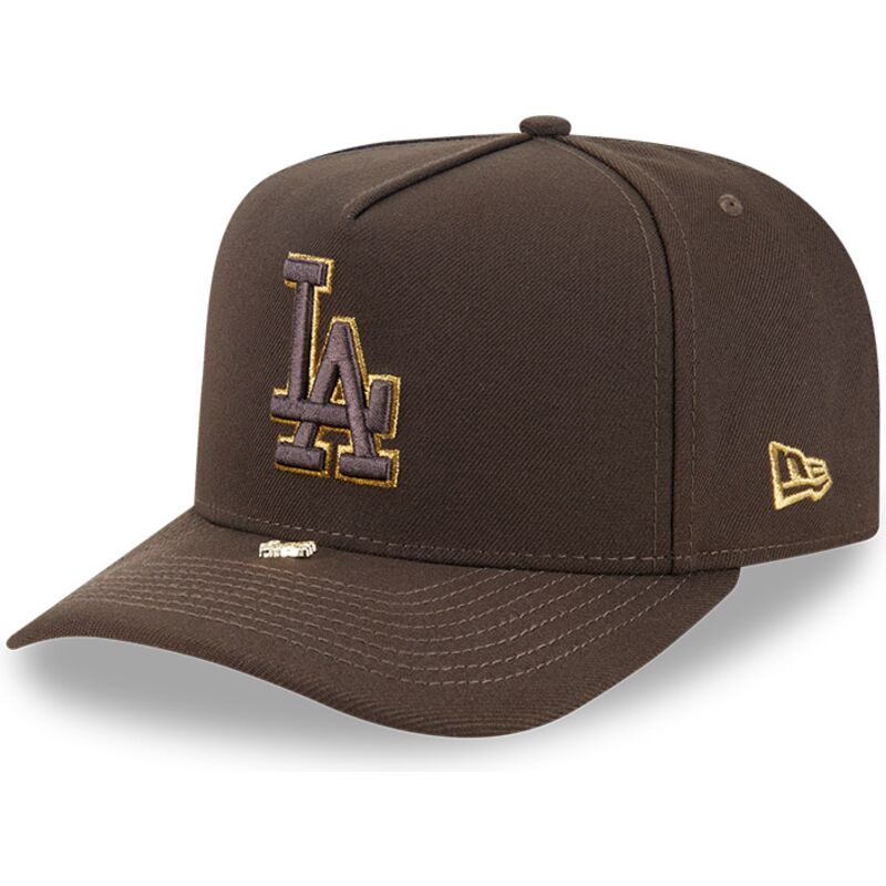 cepur-izliekta-bruns-snapback-9fifty-a-frame-precurved-visor-pin-no-los-angeles-dodgers-mlb-no-new-era
