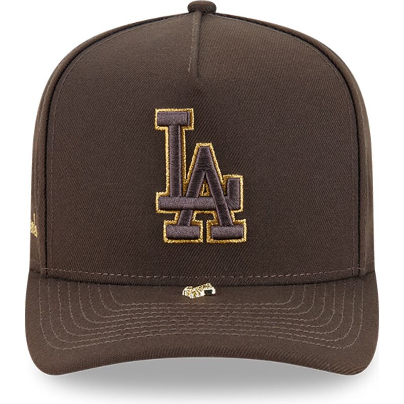 cepur-izliekta-bruns-snapback-9fifty-a-frame-precurved-visor-pin-no-los-angeles-dodgers-mlb-no-new-era