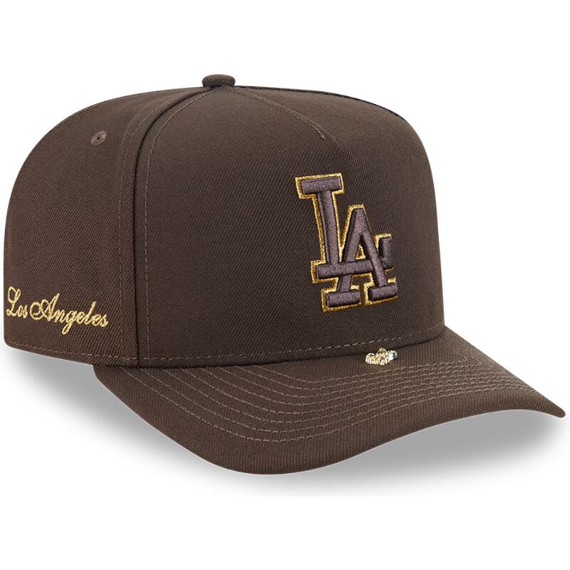 cepur-izliekta-bruns-snapback-9fifty-a-frame-precurved-visor-pin-no-los-angeles-dodgers-mlb-no-new-era