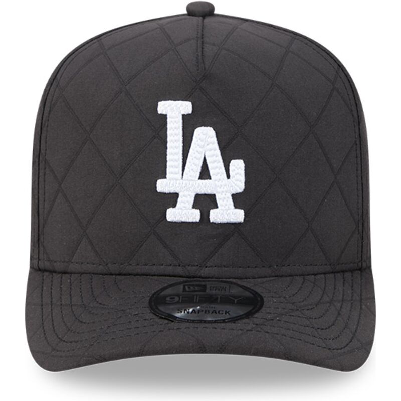 cepur-izliekta-melns-snapback-9fifty-a-frame-precurved-checkered-no-los-angeles-dodgers-mlb-no-new-era