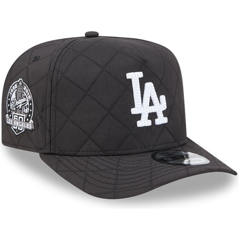 cepur-izliekta-melns-snapback-9fifty-a-frame-precurved-checkered-no-los-angeles-dodgers-mlb-no-new-era