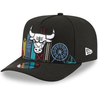 Cepur izliekta melns snapback 9FIFTY A Frame Precurved Skyline no Chicago Bulls NBA no New Era