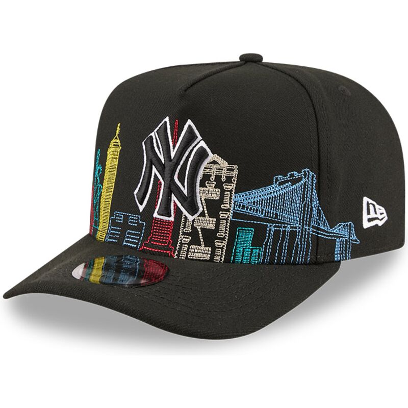 cepur-izliekta-melns-snapback-9fifty-a-frame-precurved-skyline-no-new-york-yankees-mlb-no-new-era