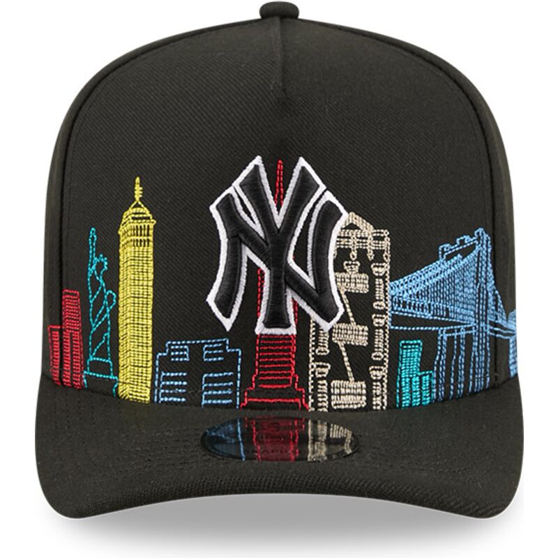 cepur-izliekta-melns-snapback-9fifty-a-frame-precurved-skyline-no-new-york-yankees-mlb-no-new-era