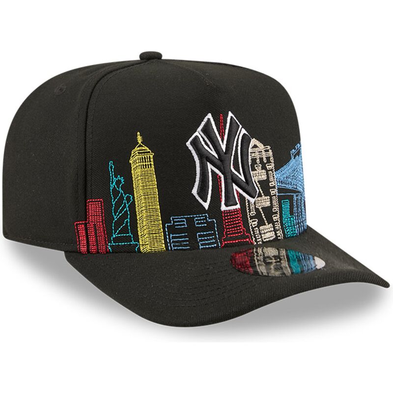 cepur-izliekta-melns-snapback-9fifty-a-frame-precurved-skyline-no-new-york-yankees-mlb-no-new-era