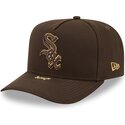 cepur-izliekta-bruns-snapback-9fifty-a-frame-precurved-visor-pin-no-chicago-white-sox-mlb-no-new-era