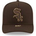 cepur-izliekta-bruns-snapback-9fifty-a-frame-precurved-visor-pin-no-chicago-white-sox-mlb-no-new-era