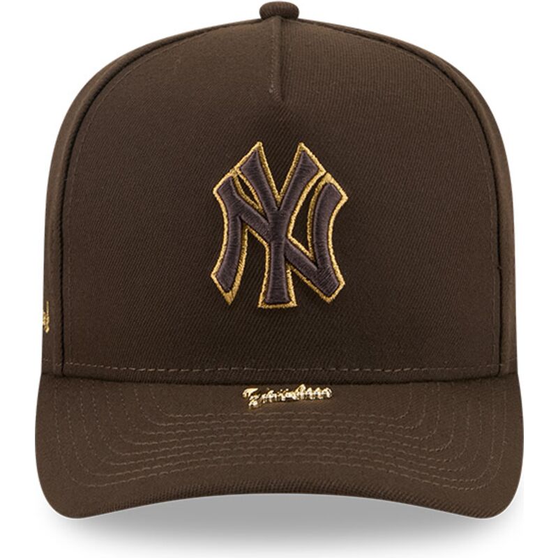 cepur-izliekta-bruns-snapback-9fifty-a-frame-precurved-visor-pin-no-new-york-yankees-mlb-no-new-era