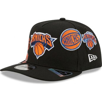 Cepur izliekta melns snapback 9FIFTY A Frame Precurved Multi Patches no New York Knicks NBA no New Era