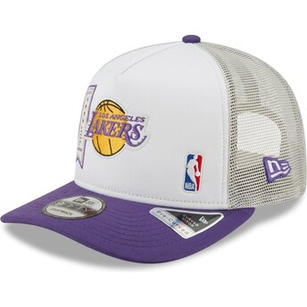Cepur izliekta truckeris violets snapback 9FIFTY A Frame Precurved Multi Patch no Los Angeles Lakers NBA no New Era