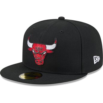 Cepur plakana melns piegulošs 59FIFTY Rhinestone Badge no Chicago Bulls NBA no New Era