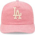 cepur-izliekta-roza-regulejams-19twenty-precurved-corduroy-pastel-no-los-angeles-dodgers-mlb-no-new-era