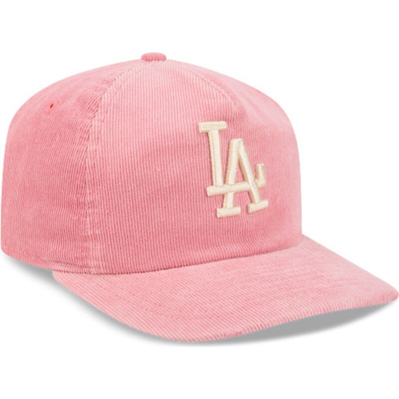 cepur-izliekta-roza-regulejams-19twenty-precurved-corduroy-pastel-no-los-angeles-dodgers-mlb-no-new-era