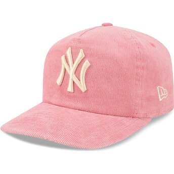 Cepur izliekta rozā regulējams 19TWENTY Precurved Corduroy Pastel no New York Yankees MLB no New Era