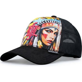 Cepur izliekta truckeris melns snapback Nº235 Apache no Rock’nFreeLife