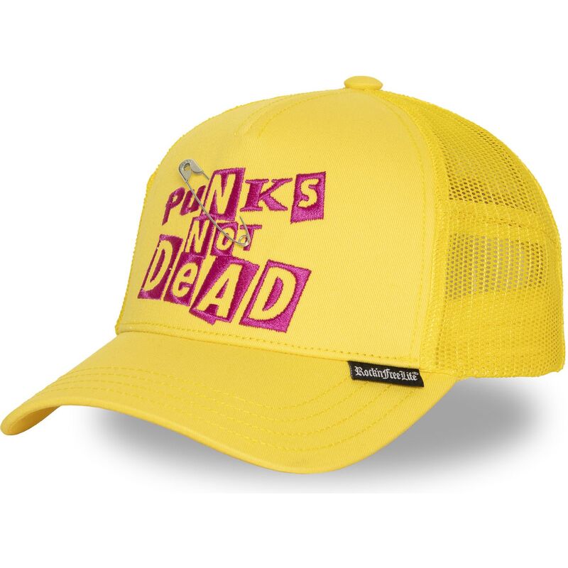 cepur-izliekta-truckeris-dzeltens-snapback-n294-punks-not-dead-no-rocknfreelife