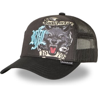 Cepur izliekta truckeris melns snapback N°266 Chained Wolf no Rock’nFreeLife