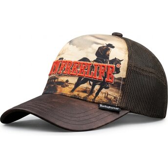 Cepur izliekta truckeris brūns snapback N°236 Rodeo no Rock’nFreeLife