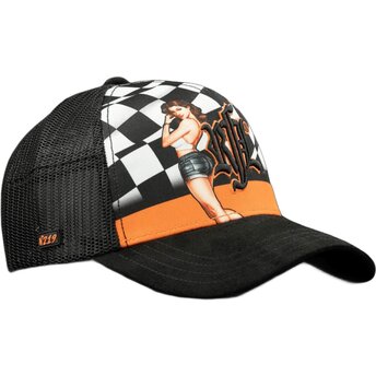 Cepur izliekta truckeris melns snapback N°219 Vintage Racing no Rock’nFreeLife
