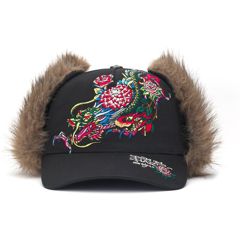 cepur-izliekta-melns-pieguloss-crawling-trapper-no-ed-hardy