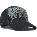 cepur-izliekta-melns-regulejams-distressed-floral-gothic-no-ed-hardy