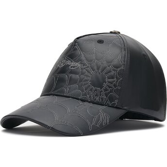Cepur izliekta melns regulējams Spiderweb PU Leather no Ed Hardy