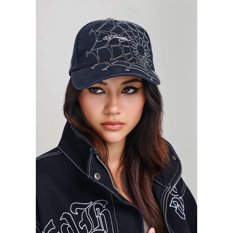 cepur-izliekta-melns-regulejams-spiderweb-no-ed-hardy