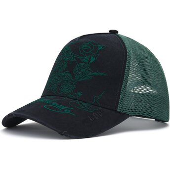 Cepur izliekta truckeris melns snapback Outline Distressed no Ed Hardy