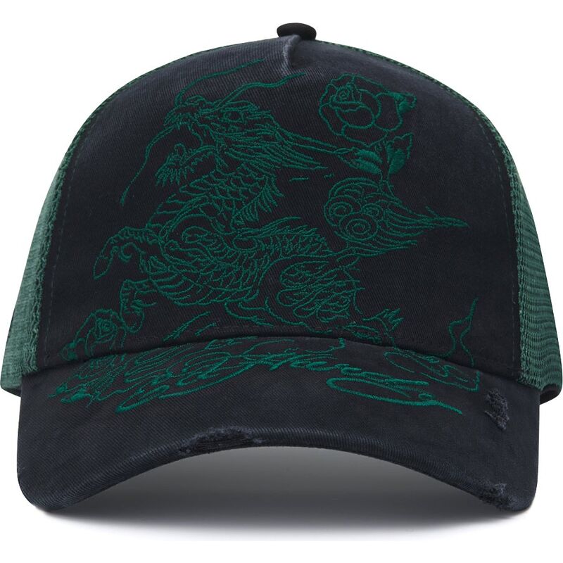 cepur-izliekta-truckeris-melns-snapback-outline-distressed-no-ed-hardy